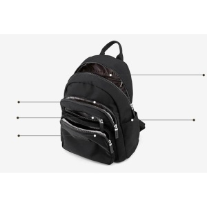 Rucsac dama Neli, GT1837, material textil, negru - Img 5