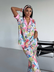 Set pijama dama din doua piese, cu nasturi – 2500371, Playful World - Img 4