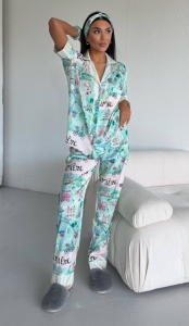 Set pijama dama din doua piese, cu nasturi – 2500387, City Escape - Img 4