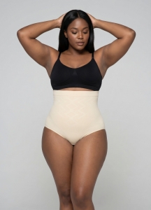Slip Modelator Premium cu Talie Inalta pentru Abdomen si Talie, 53601, bej