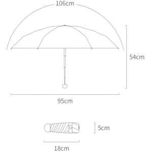 Umbrela pentru ploaie si soare, cu protectie UV din cauciuc negru, UMB004, Galbena - Img 4