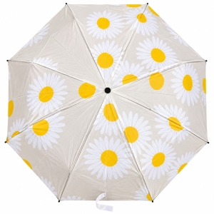 Umbrela pliabila pentru ploaie, 8 spite, diametru 97 cm, UMB077, Crem cu imprimeu flori - Img 2