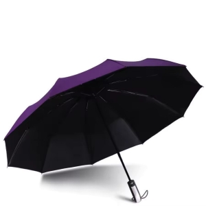 Umbrela pliabila pentru ploaie si soare, 10 spite, diametru 105 cm, protectie UV, UMB015, Mov