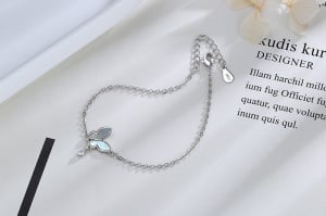 Bratara argint 925, JW632, model fluture, placata cu rodiu - Img 3