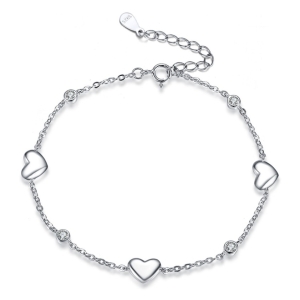 Bratara din argint 925 pentru dama, JW1789, model inimioare, placata cu rodiu