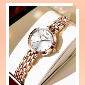 Ceas de dama Olevs CS1558, otel inoxidabil, rose gold, cadran alb - Img 4