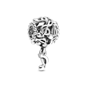 Charm/talisman argint 925, JW1140, model nota muzicala, placat cu rodiu - Img 1