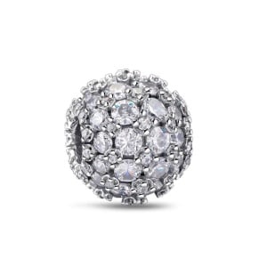 Charm/talisman argint 925, JW1156, model elegant cu pietre, placat cu rodiu - Img 1