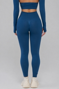 Colanți Seamless Push-Up cu Efect de Ridicare și Evidențiere a Feselor, LGS14, albastru - Img 3