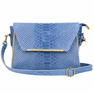 Geanta dama Nita GT1028, piele naturala, albastru
