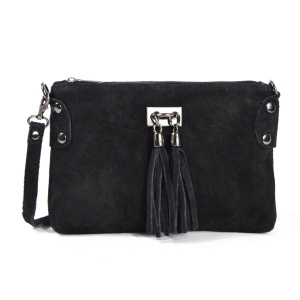 Geanta dama Tianna GT1574, piele intoarsa, negru - Img 1