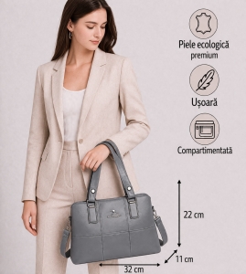 Geanta dama, Wilderose GT2520, Gri - Img 2
