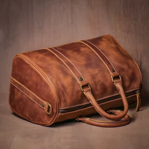 Geanta de calatorie unisex, Nyro GT3305, piele naturala, Maro - Img 4