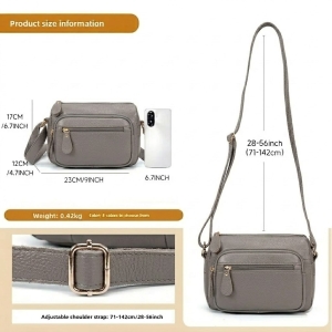 Geanta de dama, Caroline GT3834, piele naturala, Gri - Img 5
