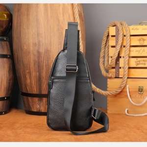 Geanta de umar pentru barbati, Darian GT3076, piele naturala, Negru - Img 5