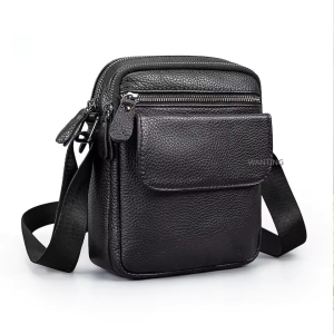 Geanta de umar pentru barbati, Zoryn GT3811, piele naturala, Negru