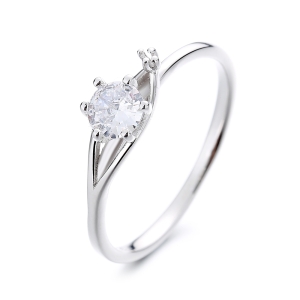 Inel argint 925, JW1327, model elegant cu piatra, placat cu rodiu - Img 1