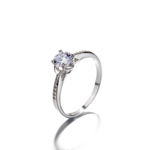 Inel argint 925, JW1376, model elegant cu piatra, placat cu rodiu - Img 1