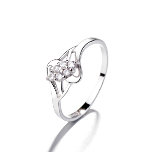 Inel argint 925, JW1386, model elegant cu pietre, placat cu rodiu - Img 1