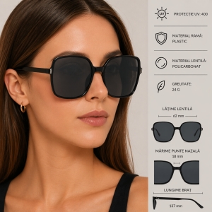 Ochelari de soare pentru femei, SG142, Negru - Img 2