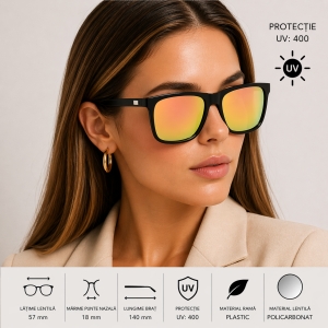 Ochelari de soare unisex, SG061, Negru/Cameleon - Img 2