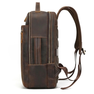 Rucsac pentru barbati, Elsiel GT3318, piele naturala, Maro - Img 3