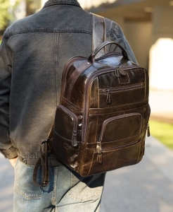 Rucsac pentru barbati, Emeric GT3325, piele naturala, Maro inchis - Img 4