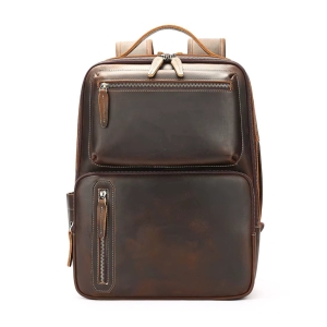 Rucsac pentru barbati, Mael GT3327, piele naturala, Maro