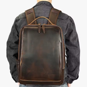 Rucsac pentru barbati, Sylas GT3319, piele naturala, Maro inchis - Img 2