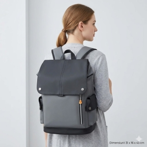 Rucsac unisex, Elandor GT3742, Gri inchis/Negru - Img 2