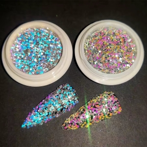 Sclipici unghii reflective Marquise, GLITTER02, Multicolor - Img 2