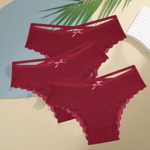 Set 3 perechi de chiloti pentru dama, CH103, Bordo