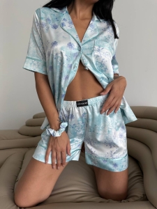 Set pijama dama din doua piese, cu nasturi – 2500096, Fresh Mint Garden - Img 7