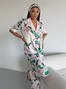 Set pijama dama din doua piese, cu nasturi – 2500381, Botanic Dream - Img 5