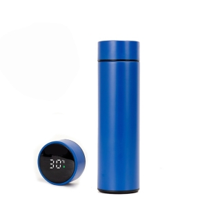 Termos inox cu afișaj LED pentru temperatură, 500 ml, albastru