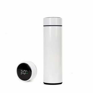 Termos Inteligent din Inox, cu Afișaj LED, 500 ml, TRM02, Alb