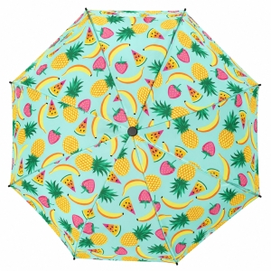 Umbrela pliabila pentru ploaie, 8 spite, diametru 97 cm, UMB060, cu imprimeu tropical fructe - Img 2