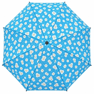 Umbrela pliabila pentru ploaie, 8 spite, diametru 97 cm, UMB063, Albastru floral - Img 2