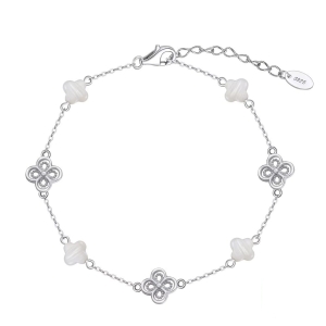 Bratara din argint 925 pentru dama, JW1691, model trifoi, placata cu rodiu
