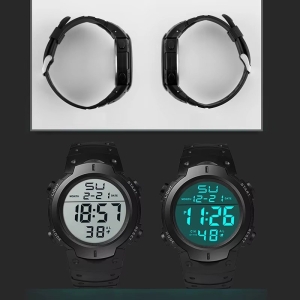 Ceas Barbatesc HONHX CS581, curea silicon, digital watch - Img 4