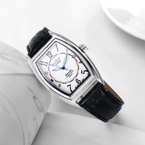 Ceas barbatesc Winner CS1758, automatic, piele naturala, negru, cadran alb - Img 2