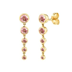Cercei lungi argint 925, JW1036, model elegant, placati cu aur - Img 1