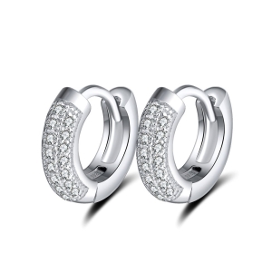 Cercei rotunzi argint 925, JW1786, model elegant, placati cu rodiu