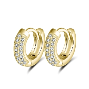 Cercei rotunzi argint 925, JW1787, model elegant, placati cu aur