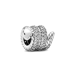 Charm/talisman argint 925, JW1166, model sarpe, placat cu rodiu - Img 1