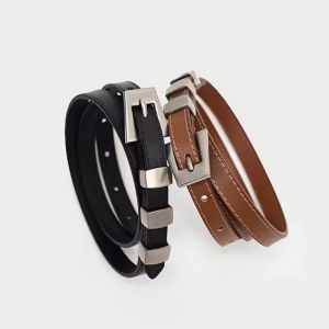 Curea dama C-218, piele naturala, Neagra - Img 2