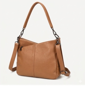Geanta de dama, Anabelle GT3838, piele naturala, Maro