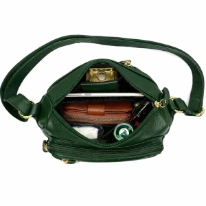 Geanta de dama, Caroline GT3844, piele naturala, Verde - Img 5