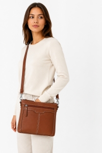 Geanta de dama, Claudie GT3883, piele naturala, Cognac - Img 2