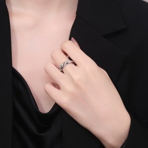 Inel argint 925, JW1343, model elegant, placat cu rodiu - Img 2